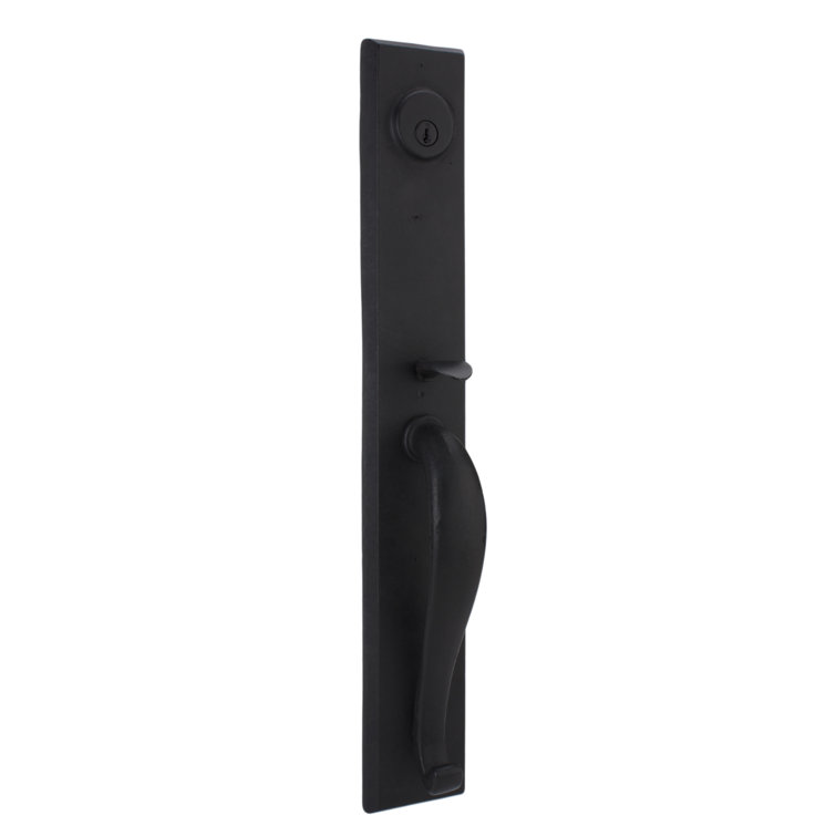 Vail Nickel Single-Cylinder Keyed Entrance Door Handleset with Deadbolt and Escalante Interior