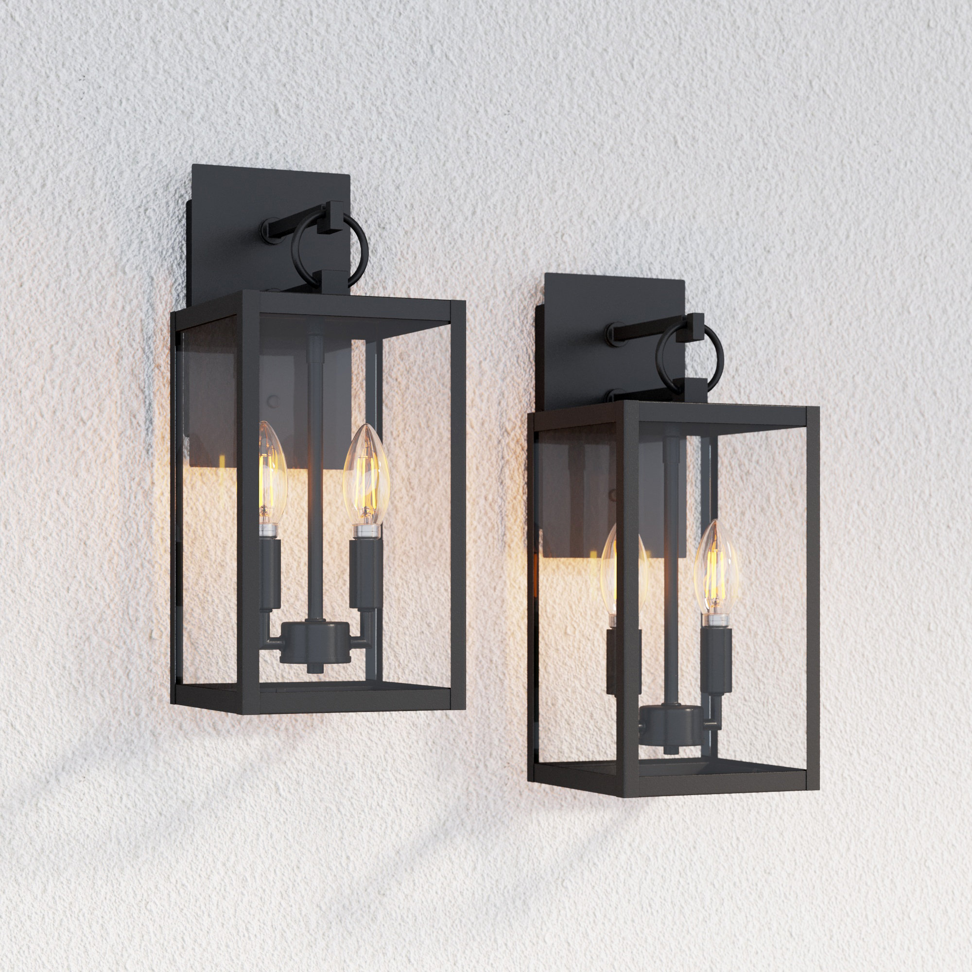 Image showcasing Freeport Park® Outdoor Wall Light Porch Lantern & Reviews | Wayfair
