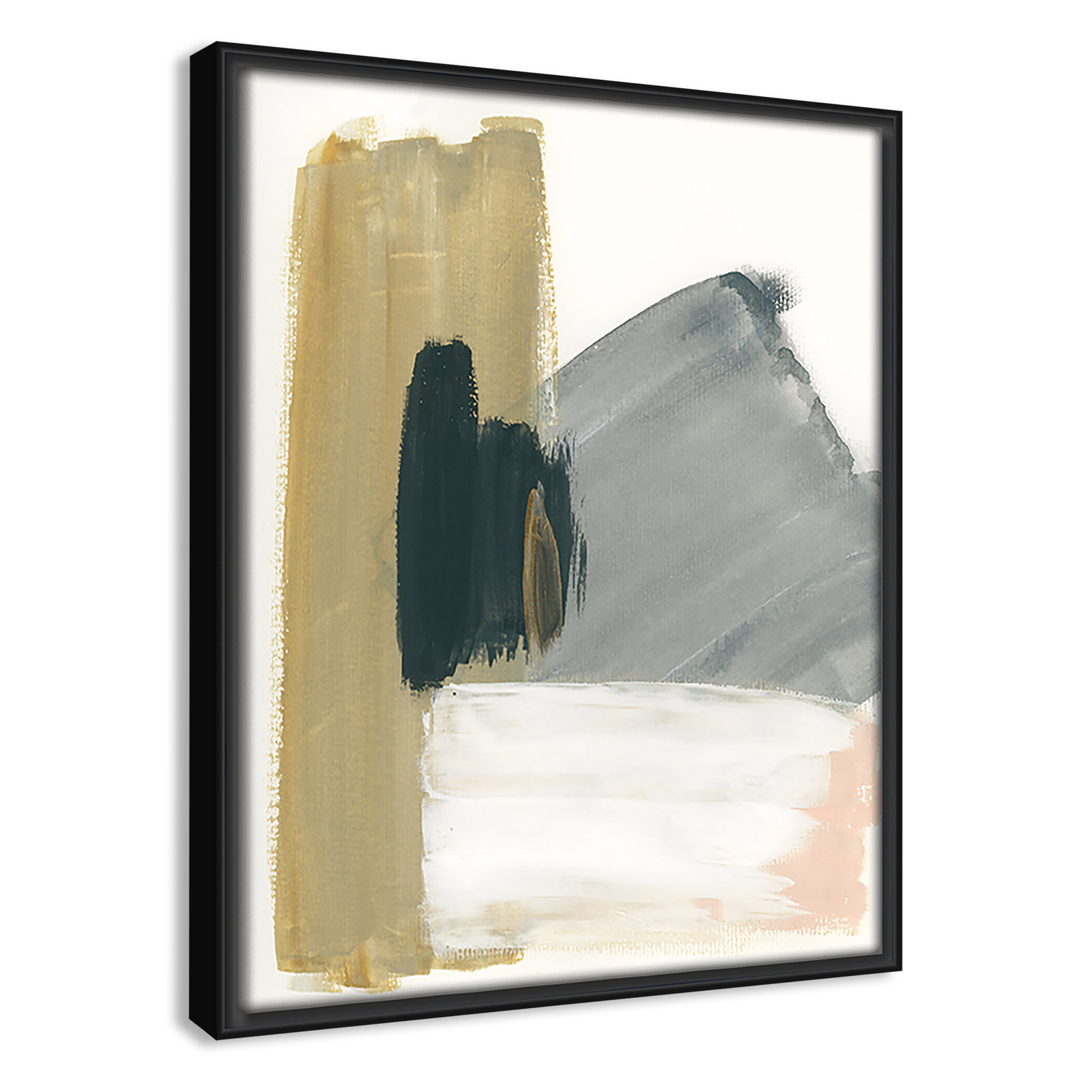 Herma "Marble Block Symmetry II" Print, 11.5" H x 9.5" W x 2" D, Black Framed