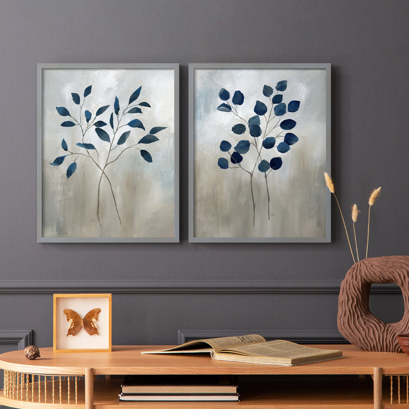 Indigo Foliage I-Premium, reproduction encadrée - prête à être accrochée - aucun clou requis - aucun clou requis, Vert