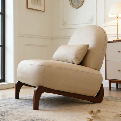 Mignon fauteuil d'appoint avec pieds en bois massif