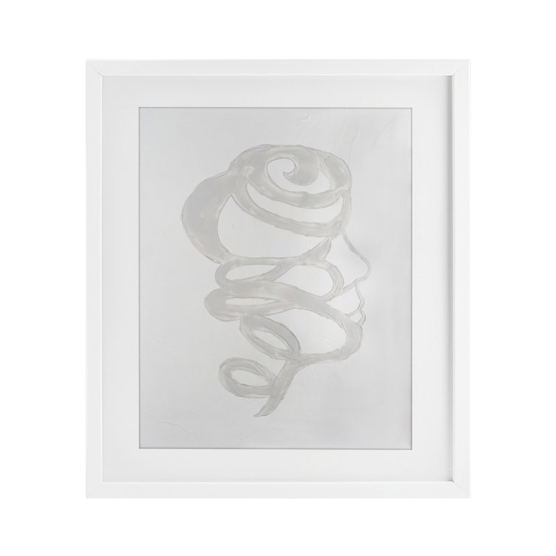 «Minimalist Coil», reproduction encadrée sous verre, conception de Vanna Lam, H 16 po x l 13 po, Cadre blanc côtier