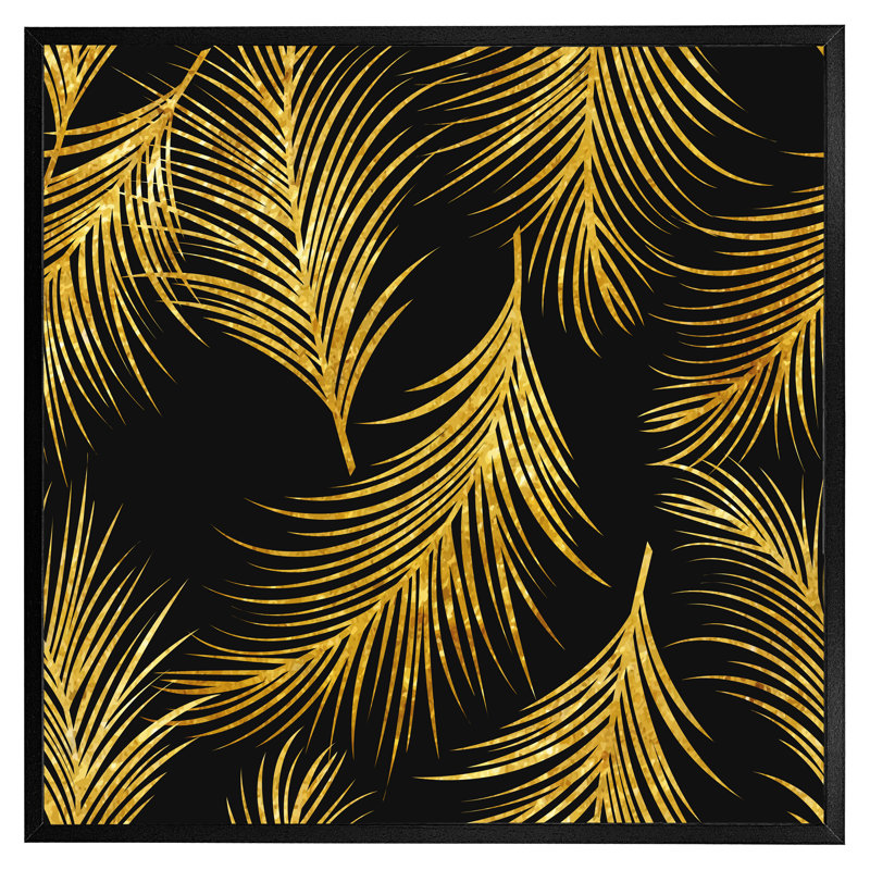 Bettles Golden Tropical - Single Picture Frame Print, 31cm H x 31cm W x 4cm D, Black Framed
