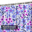 Petit rideau de douche sans couture à motif floral bleu avec 12 crochets-961965287
