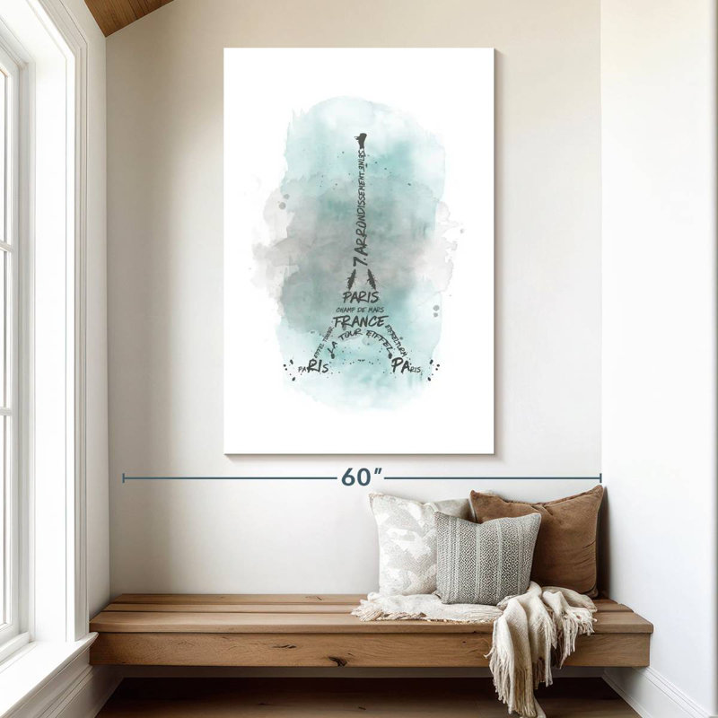 Lilie Eiffel Tower In Turquoise, 51" H x 34" W