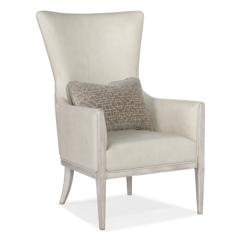 Kyndall Club Chair With Accent Pillow, Ivory