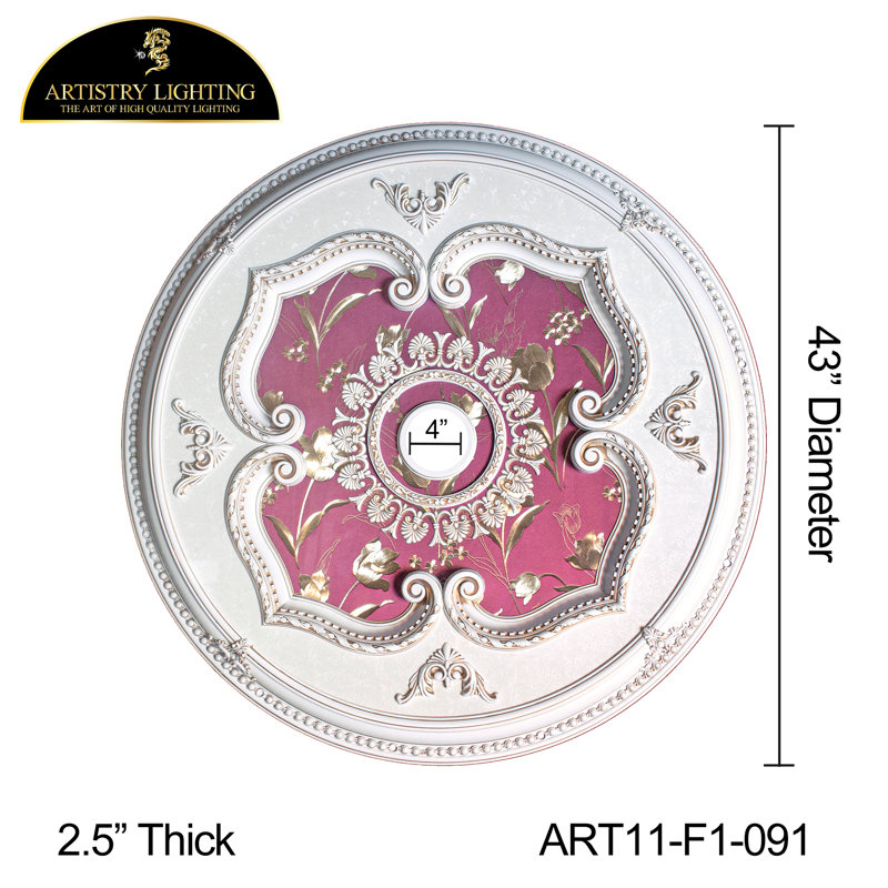 Motif de tulipes rondes de 43 po, Rose