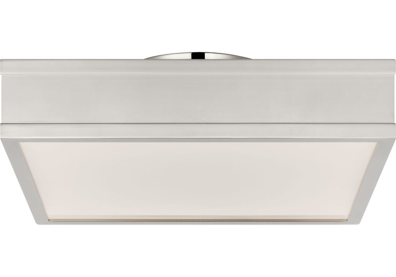 Dupont Square Semi Flush, Polished Nickel, 4" H x 12" W x 12" D