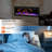 60 inch Electric Fireplace Wall-Mounted Recessed 750/1500W 5120 BTU Heat Output Fireplace Heater with Remote Control Timer 12 Adjustable Flame Colours Brightness Log Set Crystal Stones