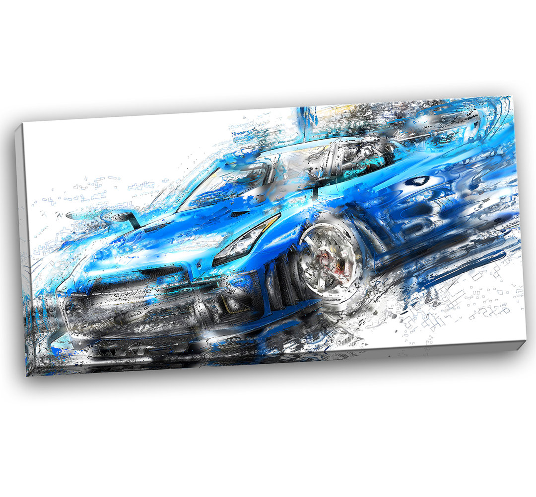 " Burning Rubber Blue Super Car " Design Art