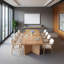 Modern Rectangular Solid Wood Conference Table-1155350988
