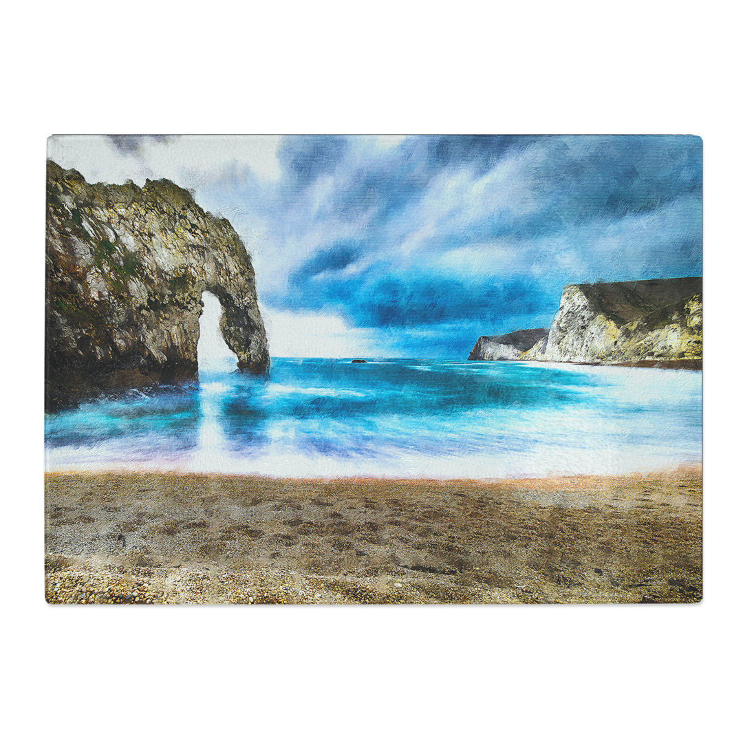 Tempered Glass Durdle Door Cliffs in Wareham Chopping Board