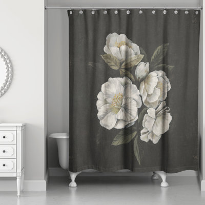 Rideau de douche foncé foncé à motif floral antique
