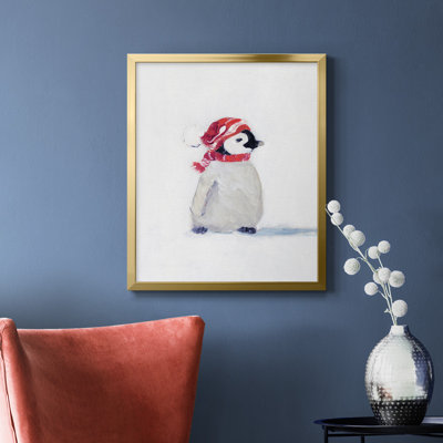 «Penguin Play I», toile encadrée de qualité supérieure - prête à être accrochée