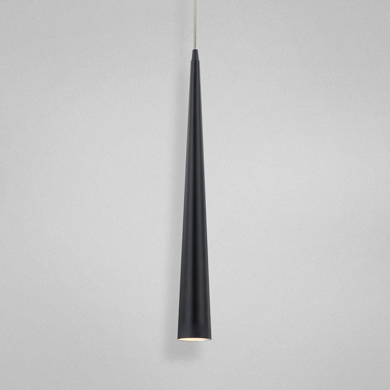1 - Light Single Pendant, Medium, Black, Black