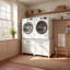 Universal Laundry Pedestal With Storage Drawer & Cabinet, Heavy-Duty Iron Frame Washer And Dryer Stand, Adjustable Feet