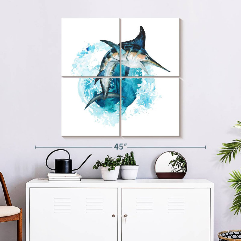 Brampt Blue Marlin Splash, 32" H x 32" W
