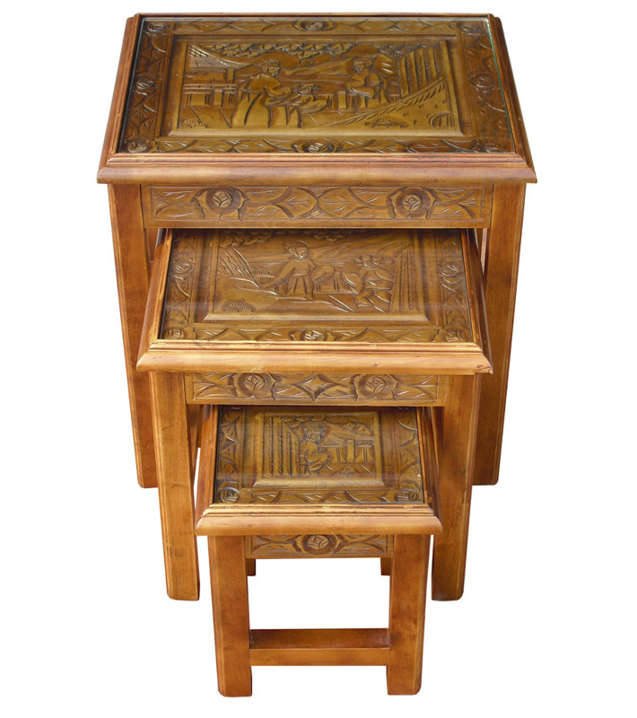 Abrams Glass Top Nesting Tables