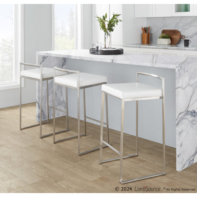 Brieon Stackable Faux Leather Stool 