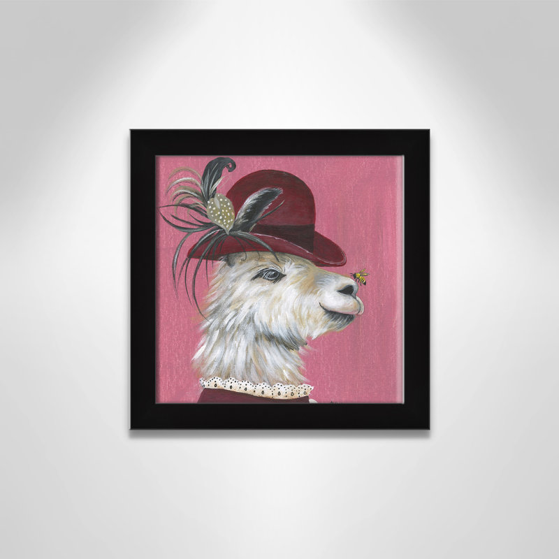 Art sur toile llama, H 14 po x l 14 po x P 0,625 po, Cadre noir