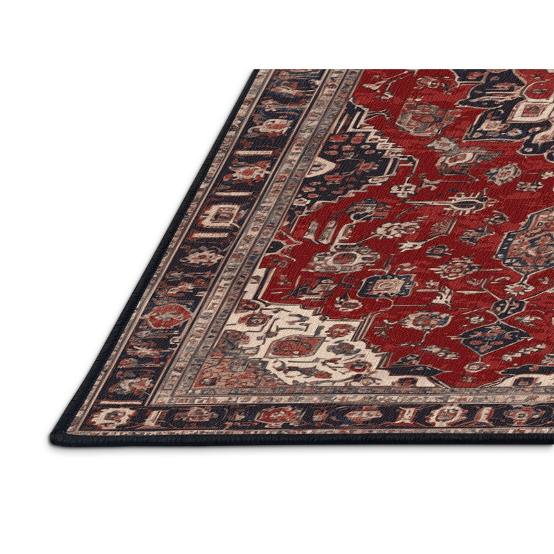 Machine Washable Persian Brown Area Rug, Rectangle 4' x 6'