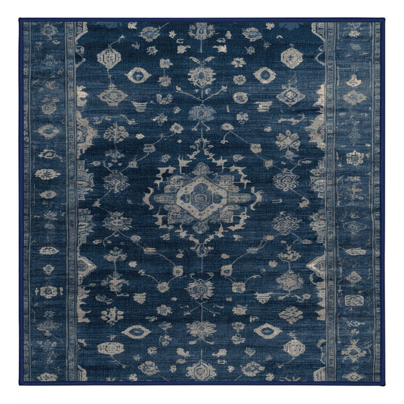 Tapis gris lavable à la machine, Carré 4 pi