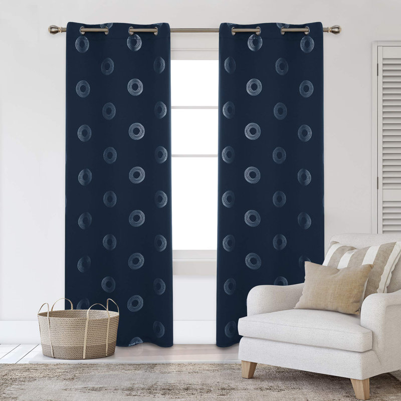 Paire de rideaux occultant en polyester Aquira, 52" W x 72" L, Bleu