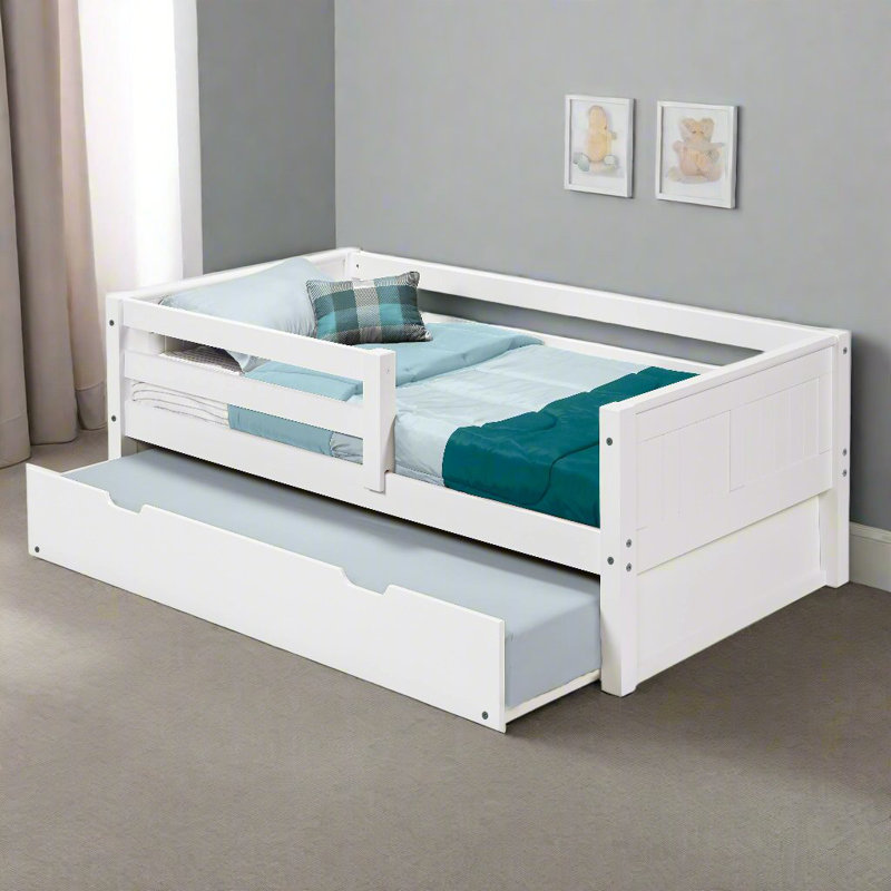 Ashni Kids Twin Daybed with Trundle, White