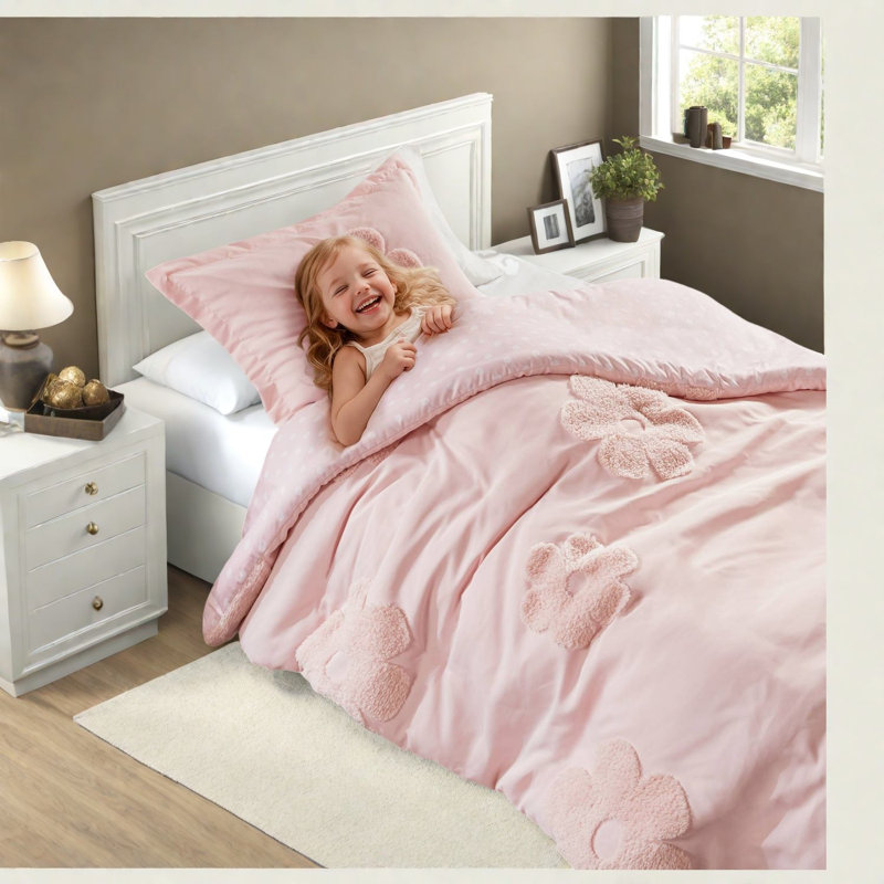 Ensembles de literie simple en chenille douce, style floral réversible pour la maison