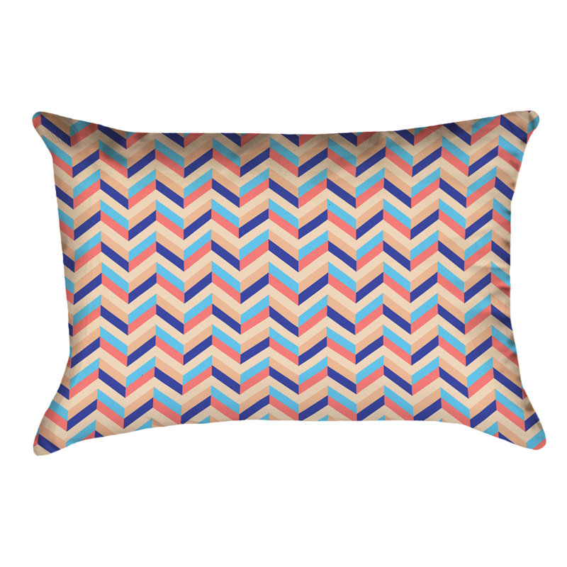 Coussin Katelyn Elizabeth, Polyester sergé, Orange et bleu marine