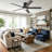 Homelover 52" Modern Flush Mount Ceiling Fan With Light Low Profile DC Reversible Ceiling Fan Dual‑Sided Blades 3Cct Dimmable Reversible Dc Motor Timer Memory-1945402439-1945402438