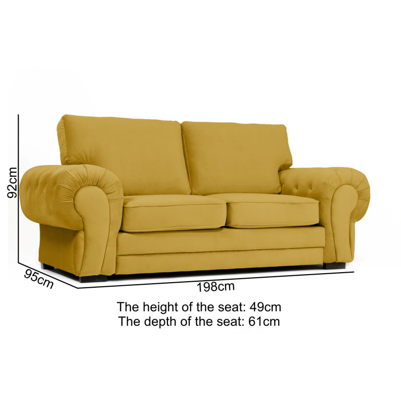 Fonda 2 Seater Velvet Sofa, Mustard