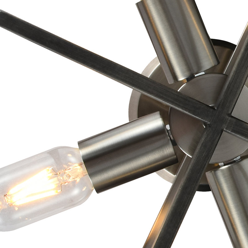 Valenzuela 4 Lamp Square Nickel Metal Semi-Flush