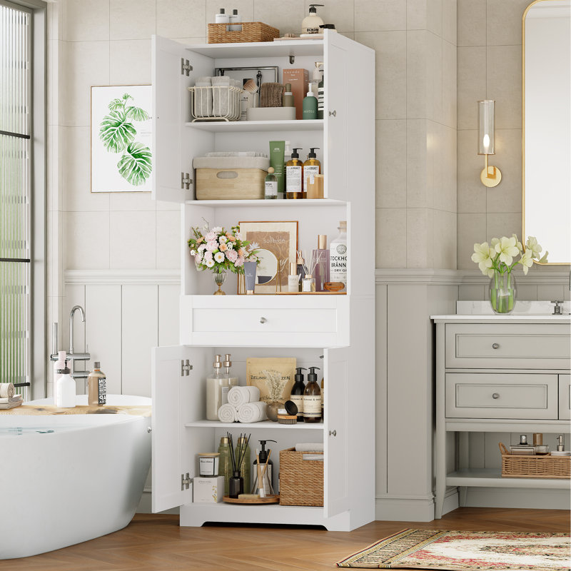 67.5" H Freestanding Bathroom Cabinet, White