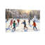 Enfants de Noël jouant à la boule de neige, scène d'hiver, ensemble de 3 impressions d'art sur toile-1165683870