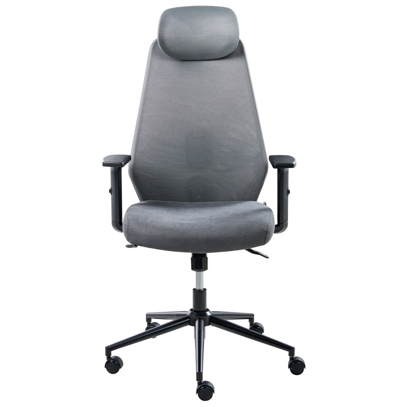 Office Chair with Headrest, Dark Grey