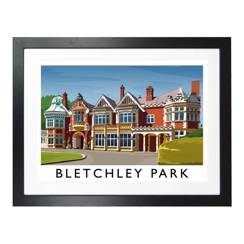 Bletchley Park - Print, 40cm H x 50cm W x 3cm D, Black Framed