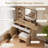 Makeup Vanity Desk w/ LED Lights & Power Outlets - 2 Drawers, Cabinet & Stool - Dressing Table with Charging Station-1975714396
