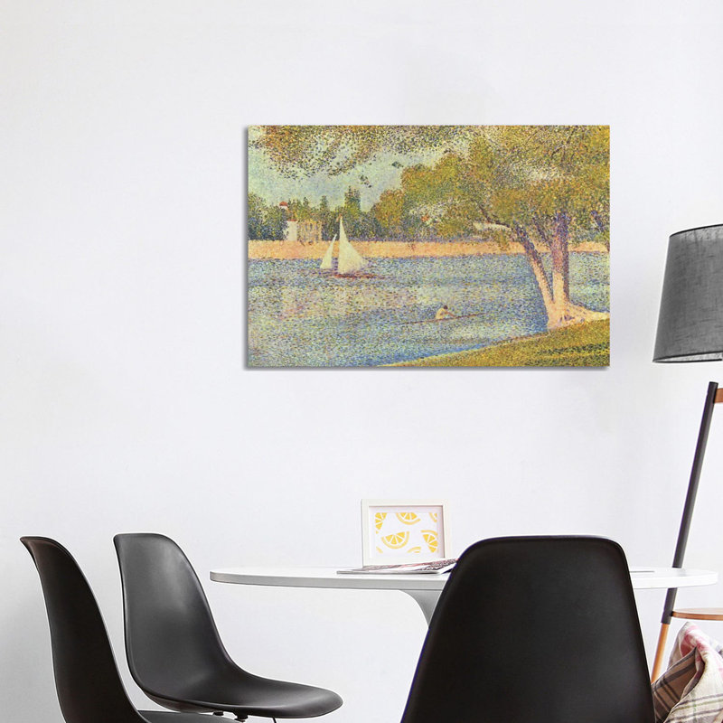 Banks Of Seine (Seine At Grande Jatte) by Georges Seurat - Wrapped Canvas Painting, 66.04cm H x 101.6cm W x 1.905cm D