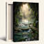 Mossy Rock Cave avec eau turquoise et vignes suspendues, art mural-132736036