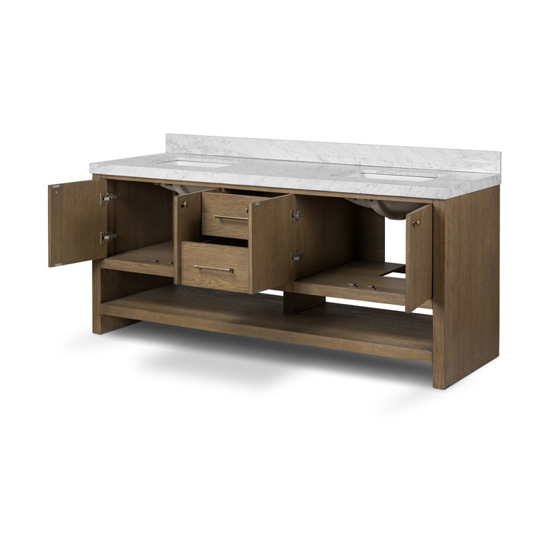 Anthem Double Vanity-Carrara Marble, Brown