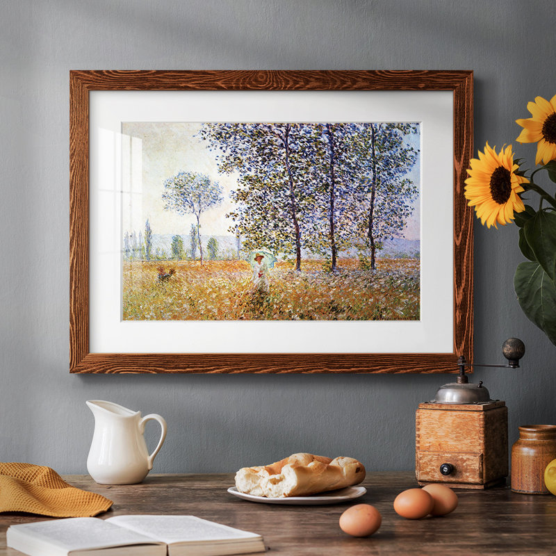 Peupliers au soleil par Monet, impression sur papier, Érable, H 28 po x l 42 po