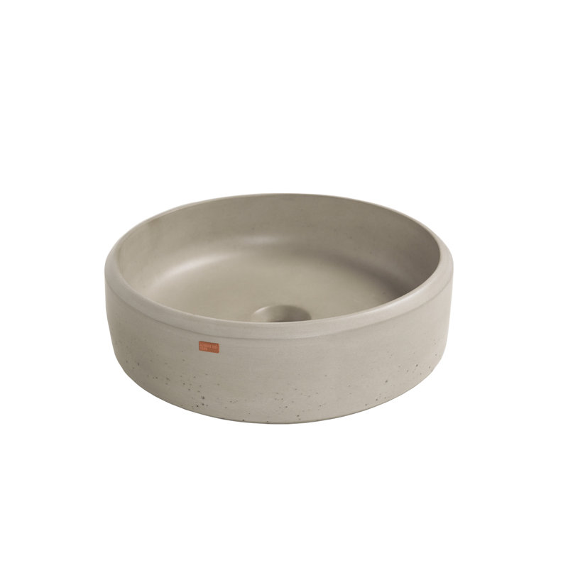 Ubud Concrete Handmade Bathroom Sink, Rain Gray