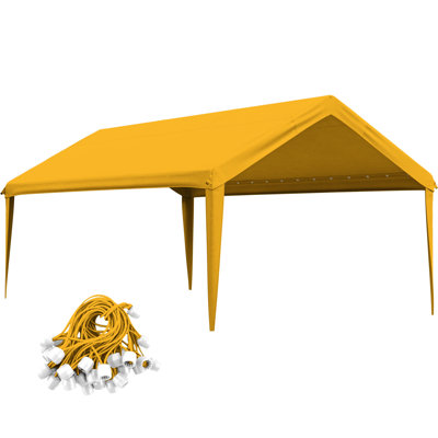10 X 20 Ft Carport Canopy Cover Replacement With Bungees, 600D Oxford Fabric With PU Coating, Water-Resistant & UV Protection, Tear-Resistant, For Vehicle, Boat & Equipment Protection (Frame Not Included)