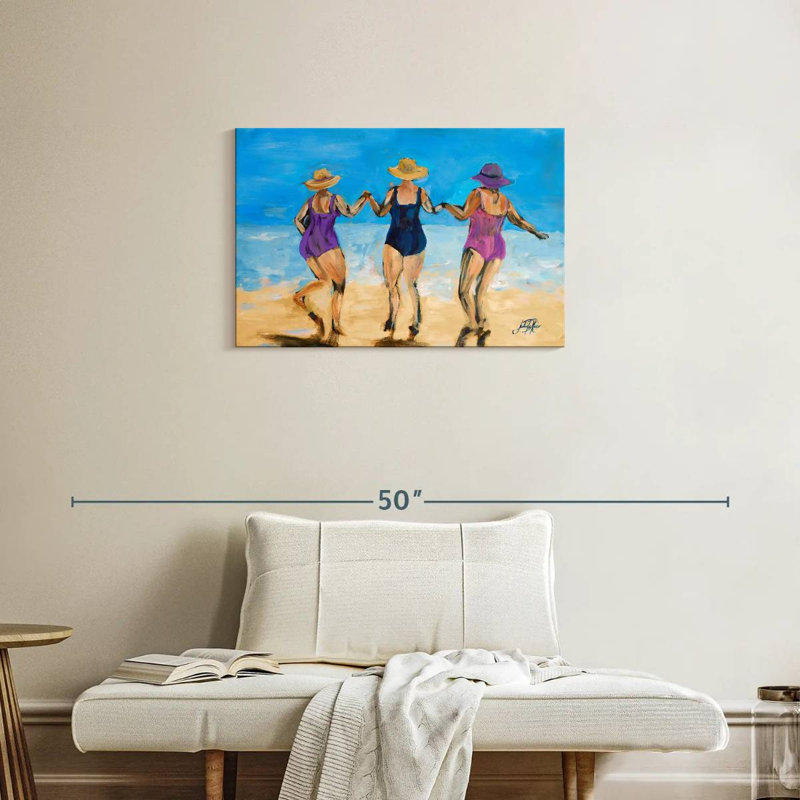 Mesdames Leisha sur la plage II, H 20 po x l 30 po