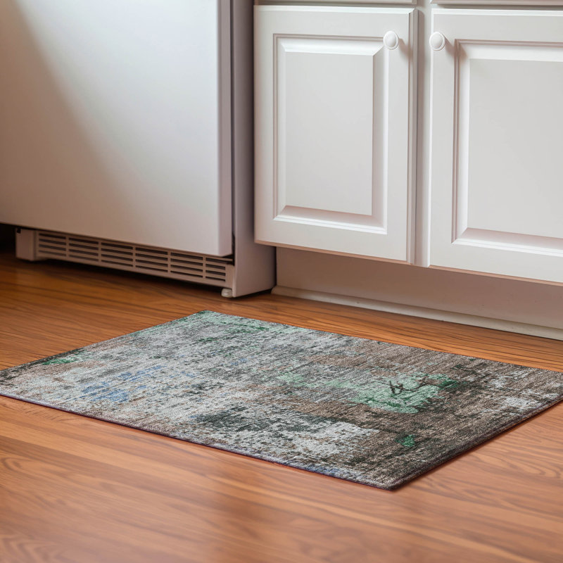 Premium Machine Washable Mayfield AMF1911 Abstract Rug, Rectangle 1'8" x 2'6"