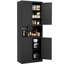 Armoire de rangement 72 po en acier noir avec grand comptoir
