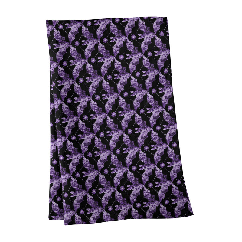 Serviette de thé floral, Sergé de coton, Mauve