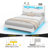 Queen Size Floating Bed Frame With LED Lights, Charging Station, No Box Spring Needed-125870119