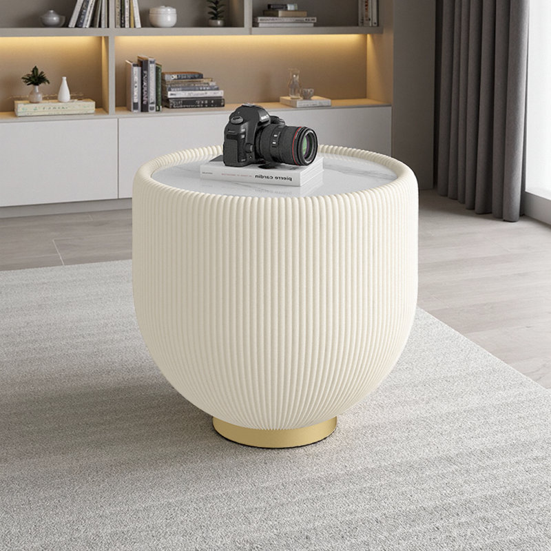 Table de bout Modern Modern, Beige, or, marbre